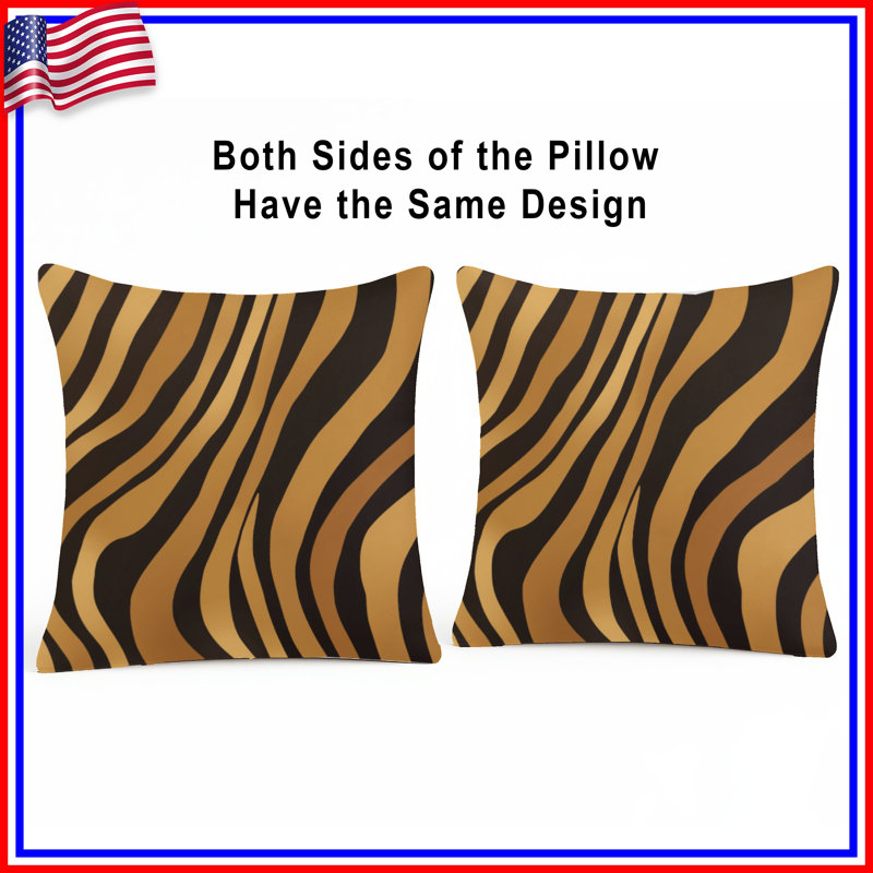 Coussins décoratifs Black Tiger Stripes, 16 po x 16 po