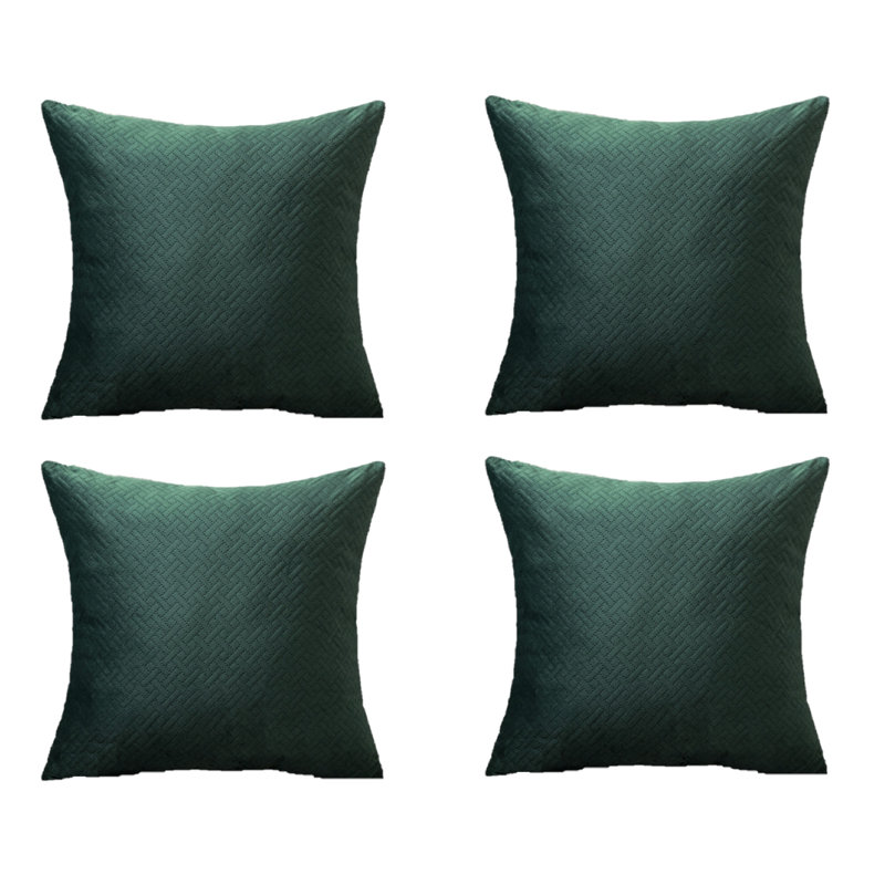 Housse de coussin carré en velours , Vert