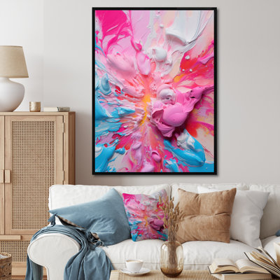 «Rose and Orange Explosions of Color I», reproduction d'art sur toile