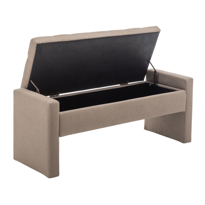 Banc de rangement rembourré Rasner, Beige