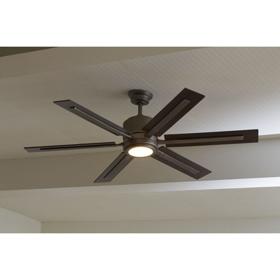 Glandon 60 In. Indoor Integrated Led Antique Nickel Transitional Ceiling Fan With Remote