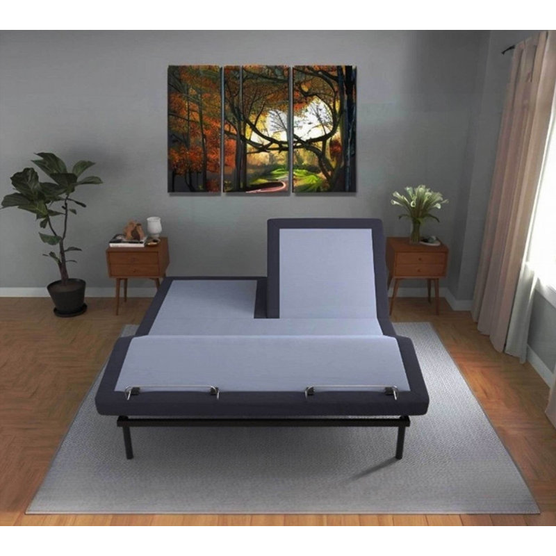 Base de lit ajustable pour lit grand format BT3000 avec télécommande sans fil et amp; Réglages multiples (aucun sommier requis)