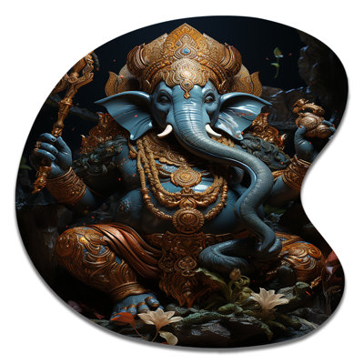 Thaisha - Indian Art Drop Shape Assymterical Metal Wall Art
