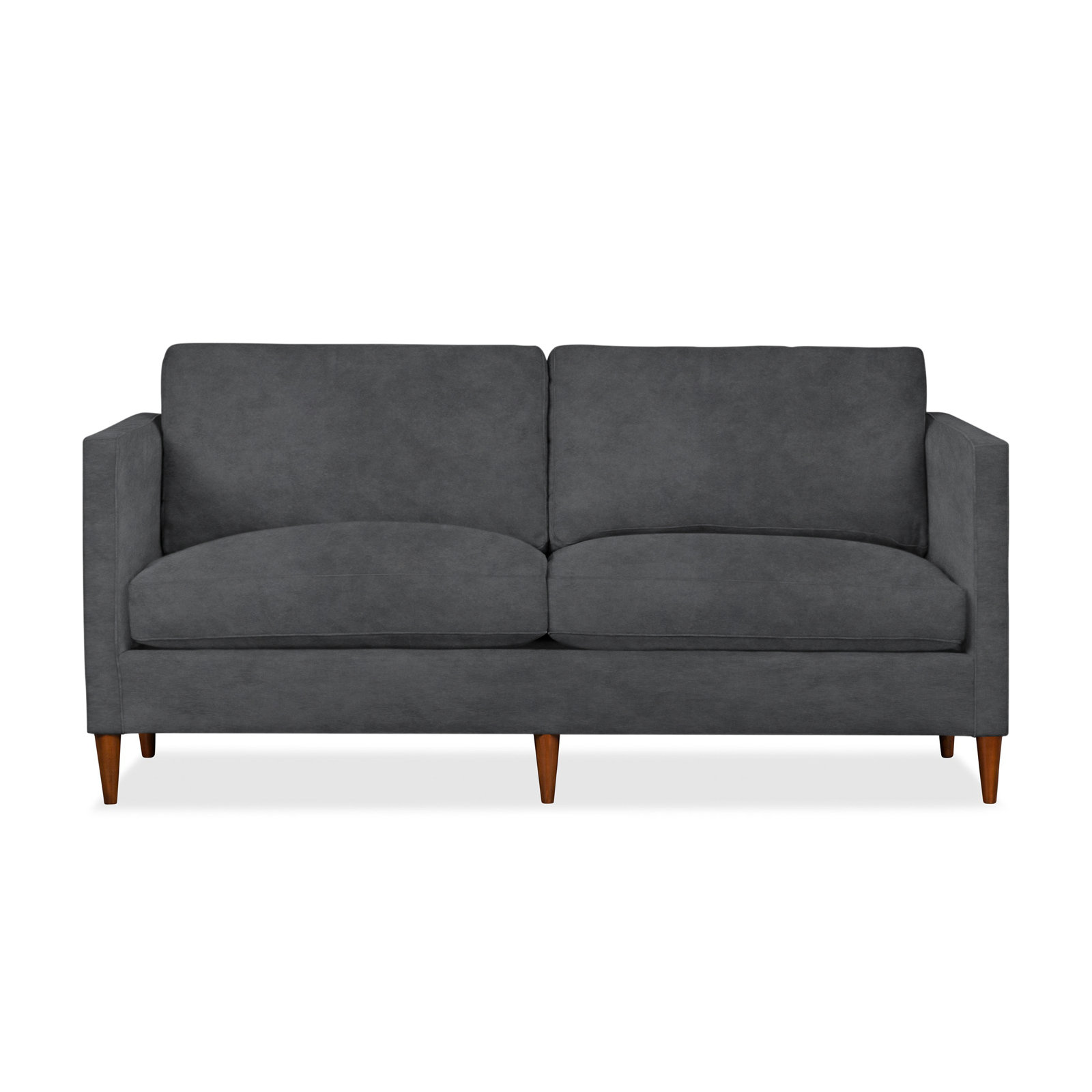 Clifford Upholstered Custom Studio Sofa, Bella Cornflower Performance Velvet