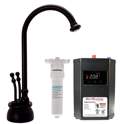 Docalorah 10" 2-Handle Hot and Cold Water Dispenser Faucet with Digital Tank and Filter