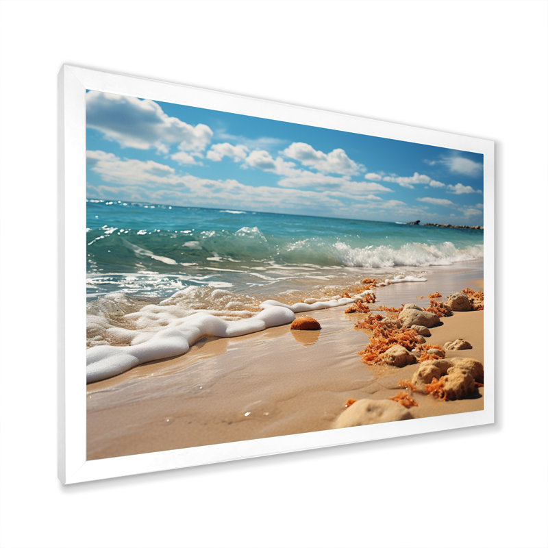 Beach Sunkissed Sands I - Nautical & Beach Canvas Art Print, H 30 po x l 40 po x P 1,5 po, Cadre photo blanc