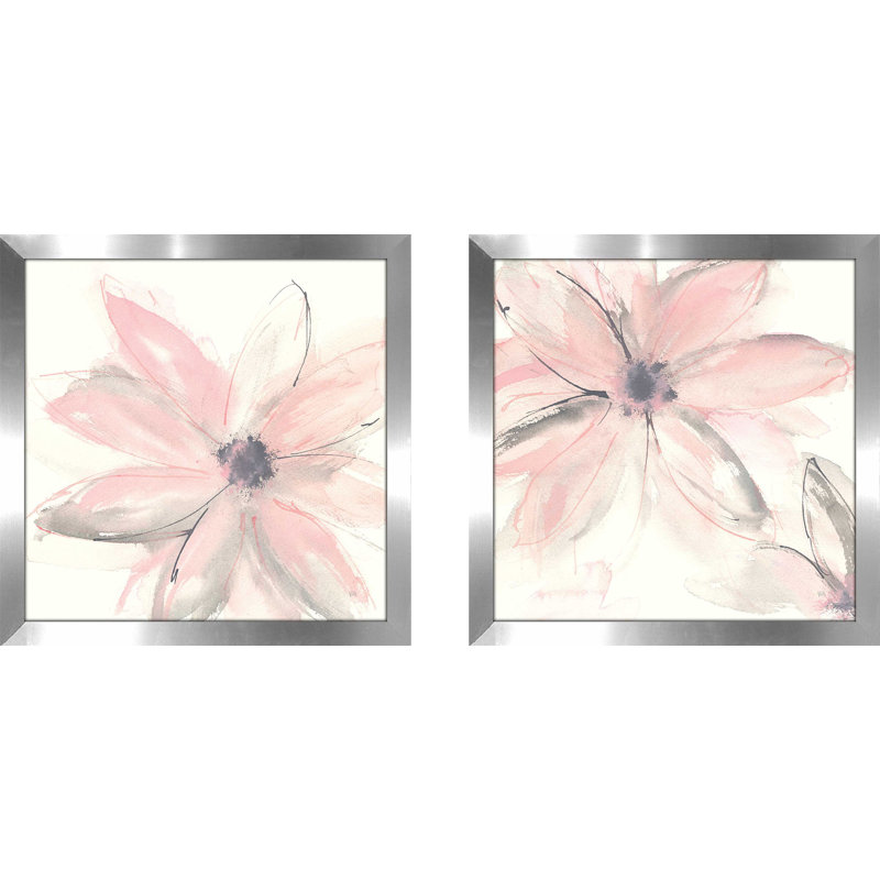 Blush Clematis I - ensemble de 2 reproductions, H 16,5 po x l 33 po, Pas de tapis