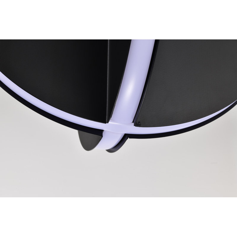 Naveena - Luminaire suspendu DEL 13 po - Noir mat - Lentille en acrylique