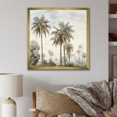 Palmiers sur la plage, impression sur toile