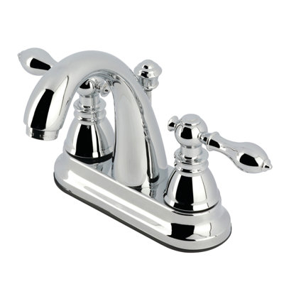 Robinet de salle de bain central à 4 poignées à 3 trous à fixation sur le comptoir avec robinet escamotable en plastique Kingston