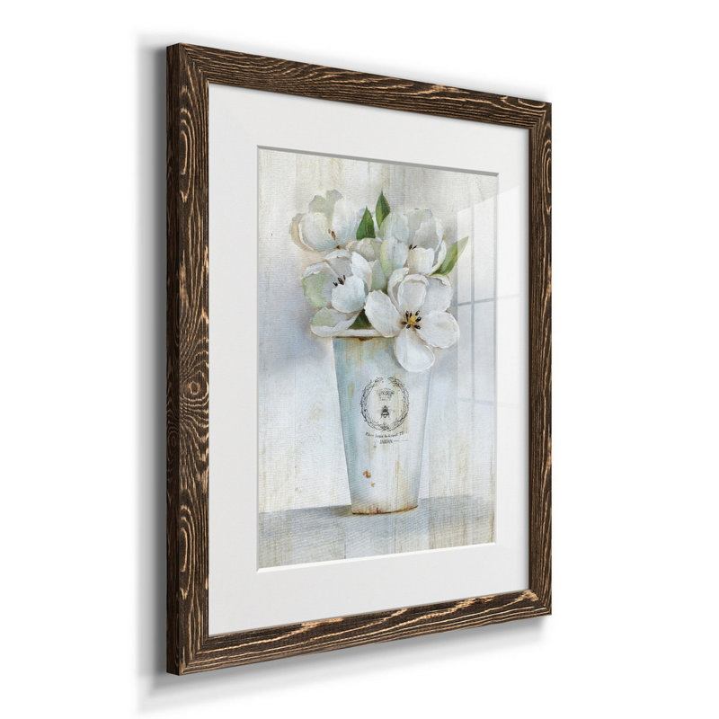 Fleuriste Francais I - Cadre photo, reproduction d'art sur papier, Noyer, H 20 po x l 17 po x P 1,5 po
