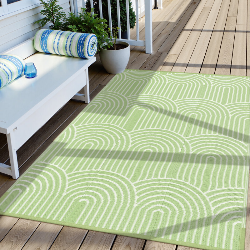 Tapis d'extérieur imperméable et réversible tant pour le patio que pour le camping, Rectangle 4pi x 6 pi