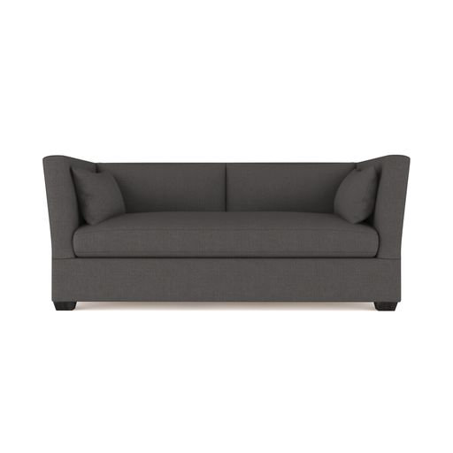 Rivington Flare Square Track-Arm Loveseat, 31" H x 72" W x 41" D, Plush Velvet Blue Print, Ebony