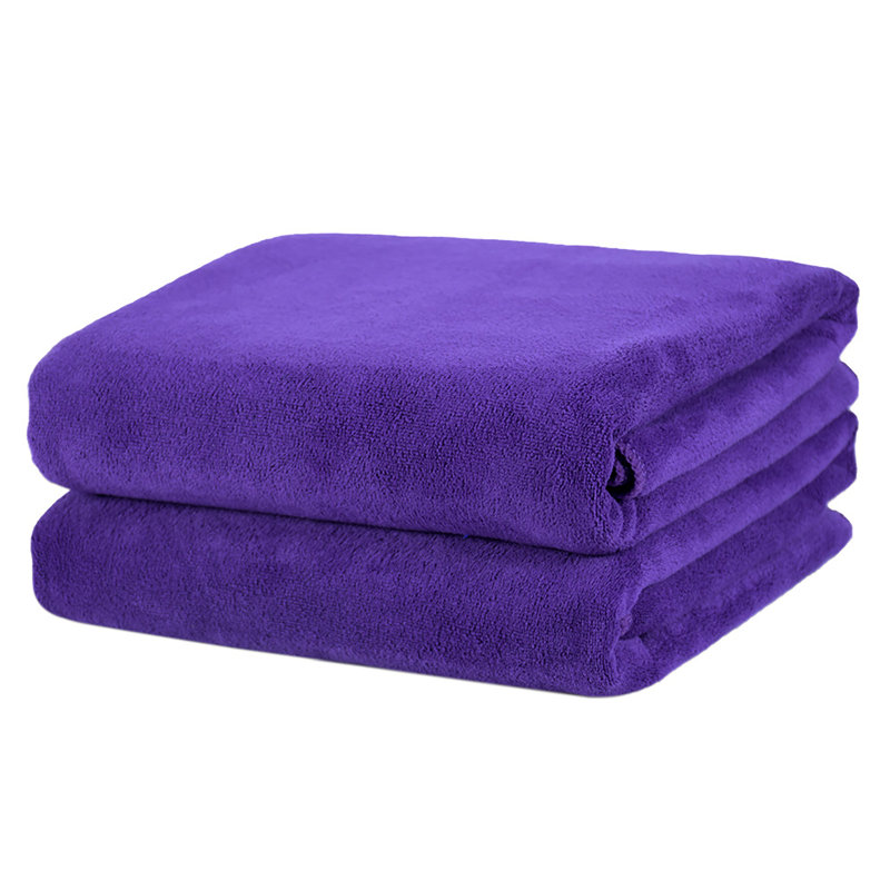 Ensemble de 2 serviettes de bain en microfibre, Violet
