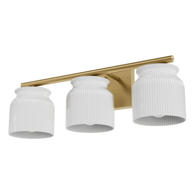 Luminaire mural pour salle de bain 3 lumières Hunter x Jasmine Roth Harlowe, Luxe Gold