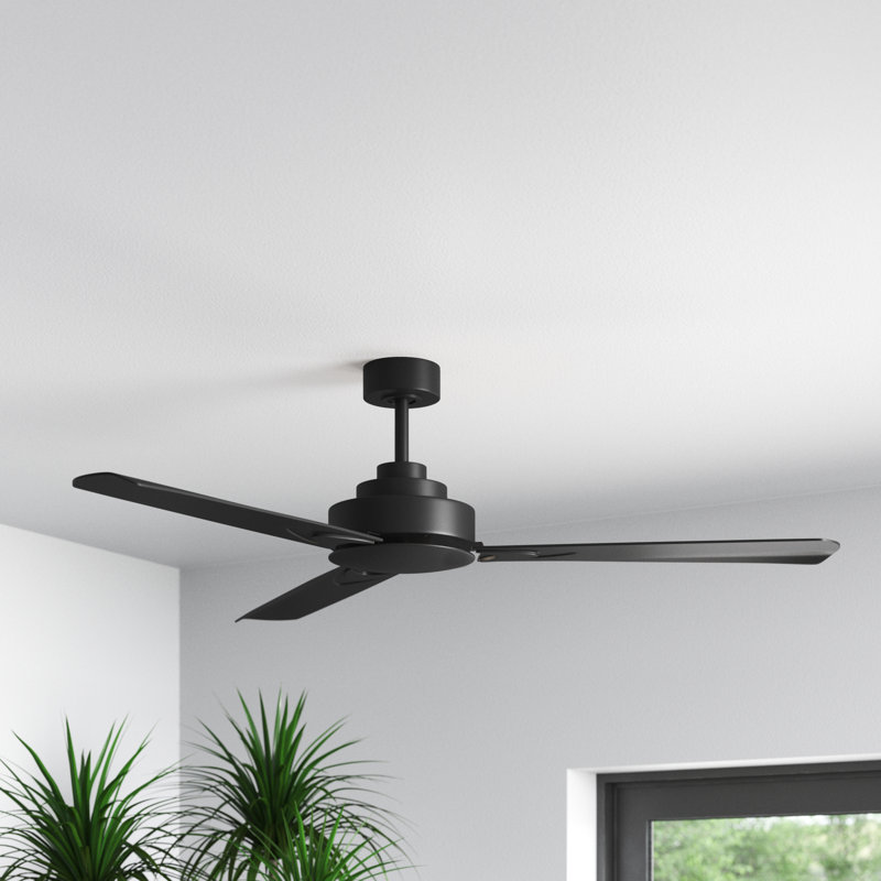 Ohare 58'' Ceiling Fan in Matte Black, Matte Black