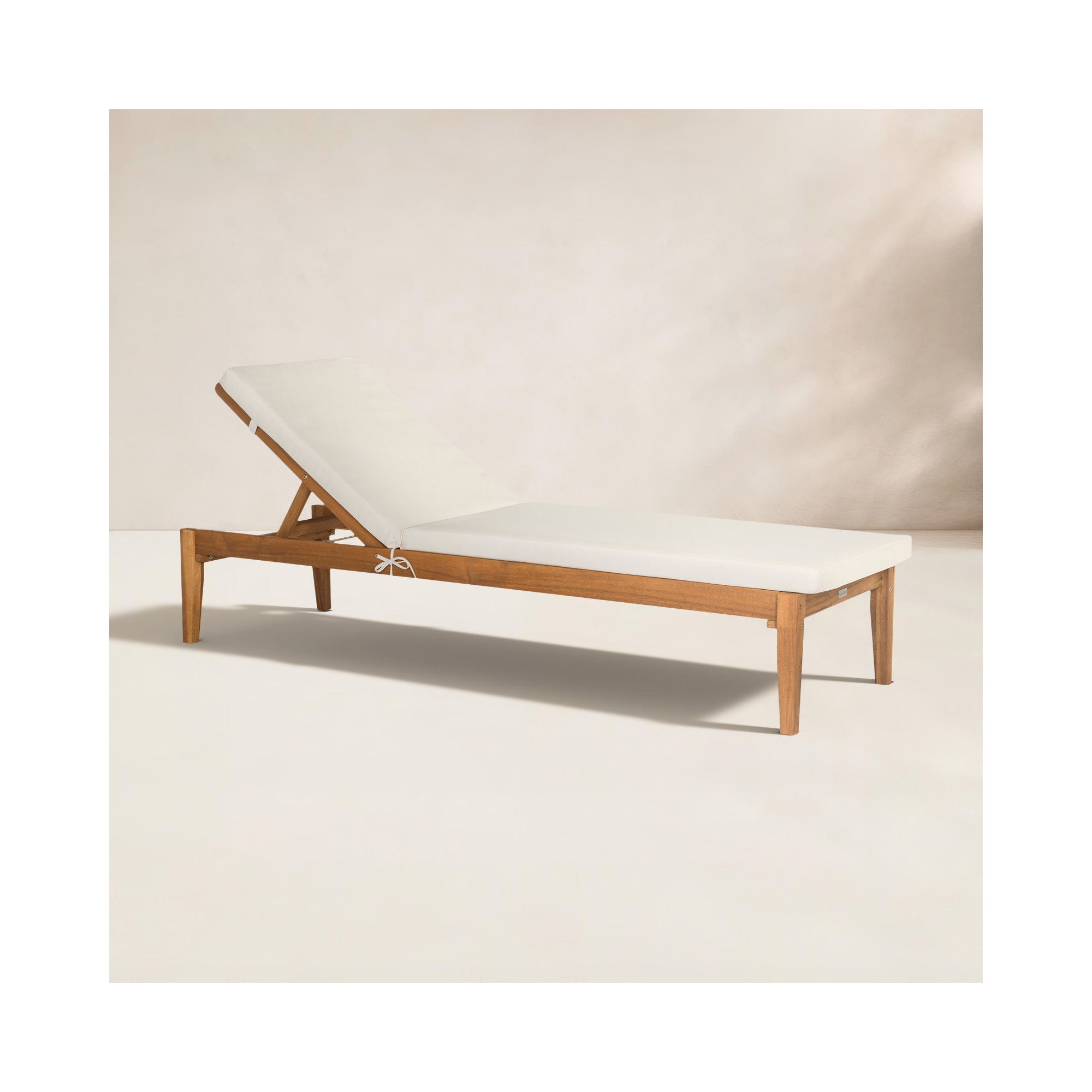 Arwen 23.6'' Outdoor Acacia Chaise Lounge, Natural