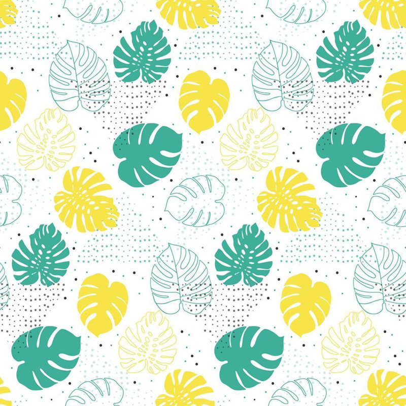 Rouleau de papier peint adhésif Sedgley, Blanc / vert / jaune, L 126 po x l 24 po