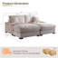 Canapé-lit 84,5 "pour salon avec repose-pieds surdimensionné beige
