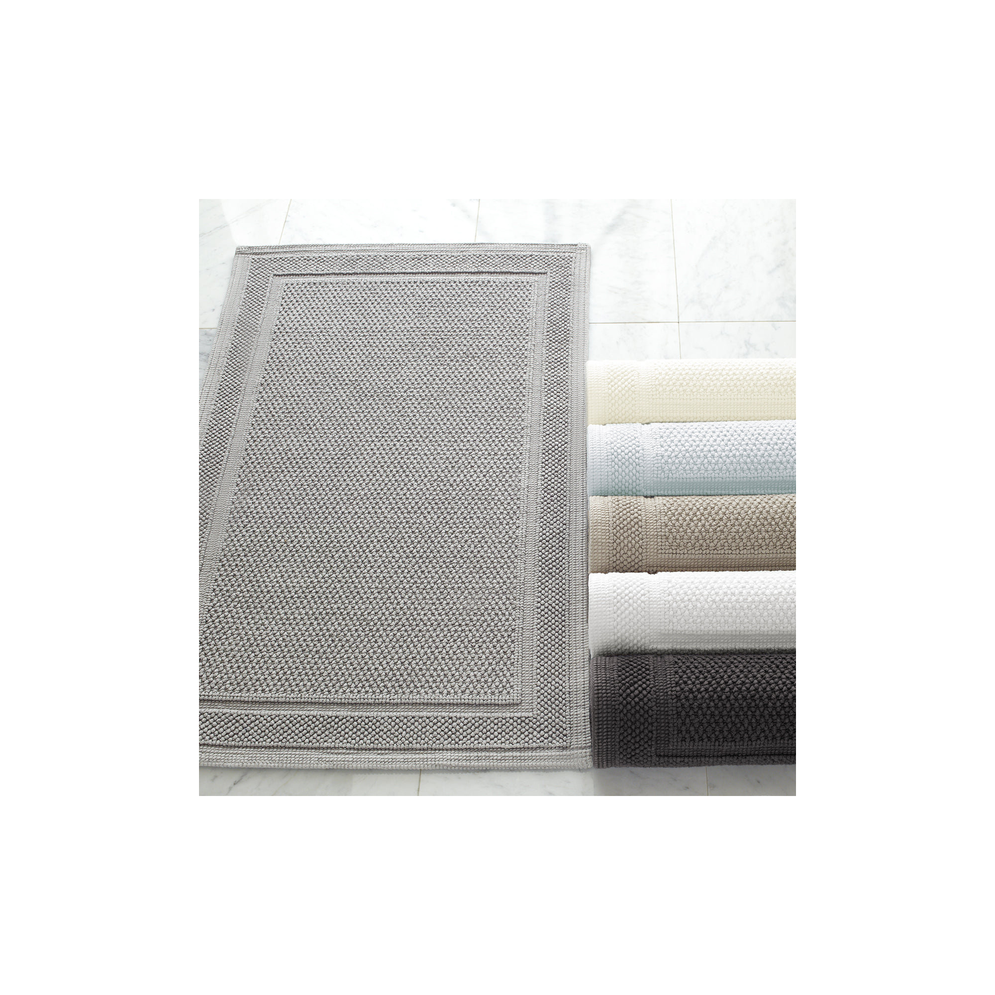 Tanglewood Cotton Non-Slip Bath Rug, White