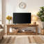 Meuble télé en bois avec rangement ouvert