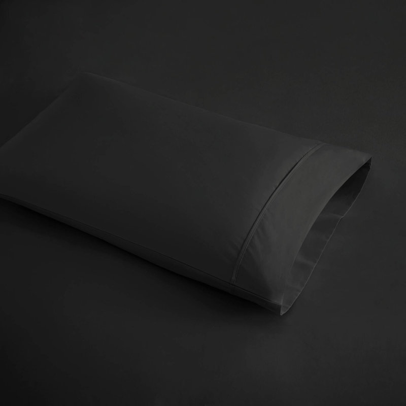 Queen Black Cotton Blend Cooling Sheet Set