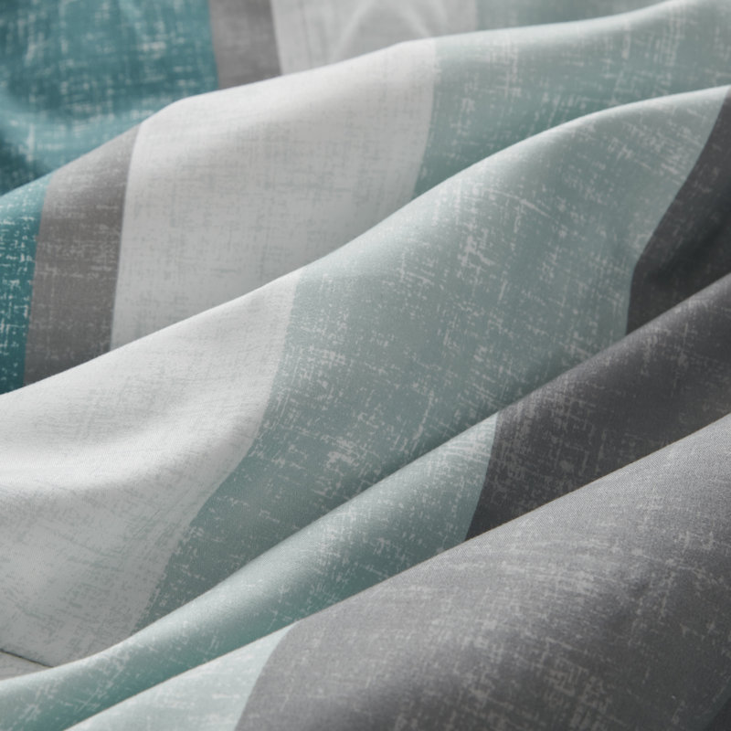 Ensemble d'édredon avec draps Jaxon, Édredon de très grande taille et 6 pièces suppl, Aqua / Gris