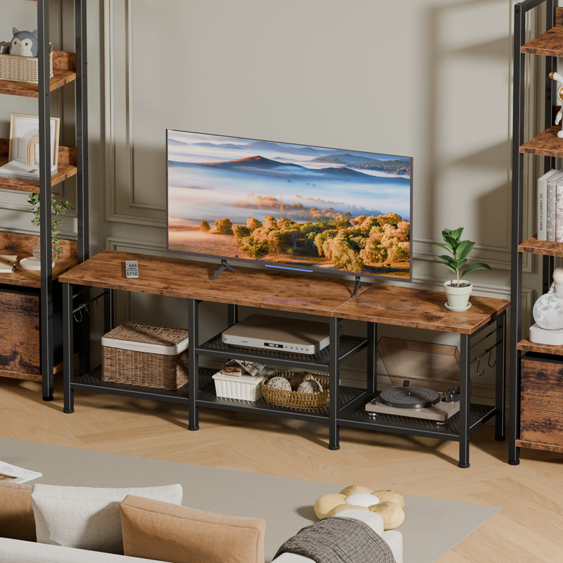 55-inch TV Stand for TVs up to 65", 55", Rustic Brown