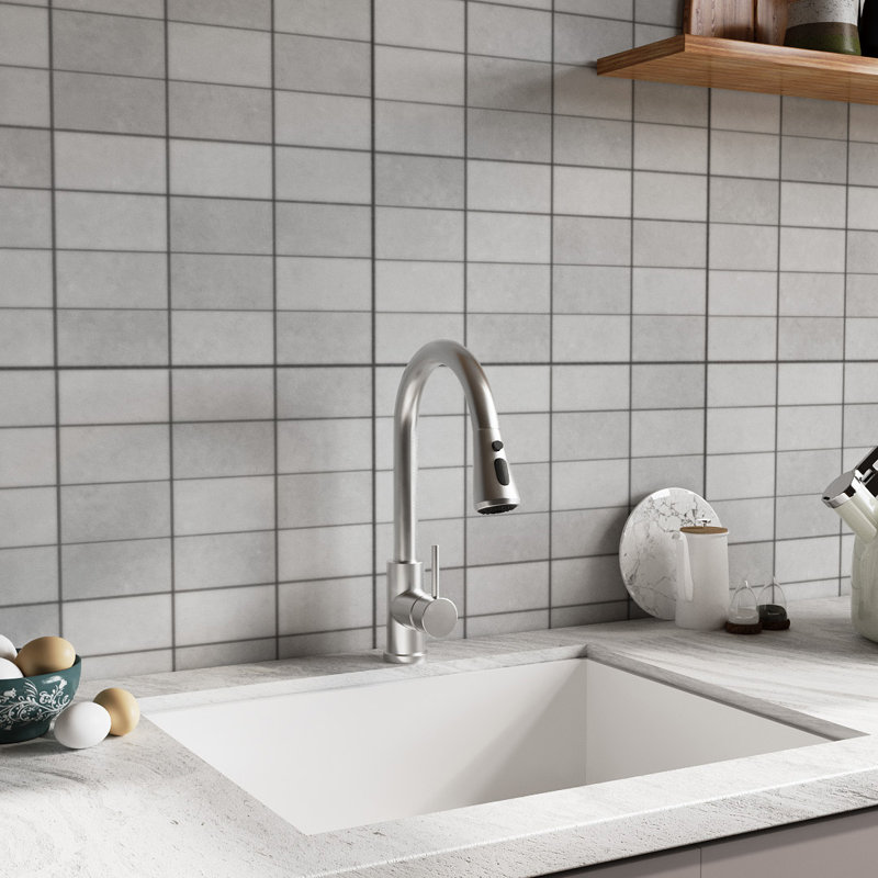 Belfry Kitchen Pull Out Touchless Kitchen Faucet, Silver