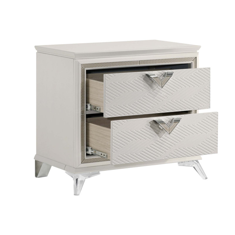 Table de chevet 2 tiroirs avec rangement 1 pièce