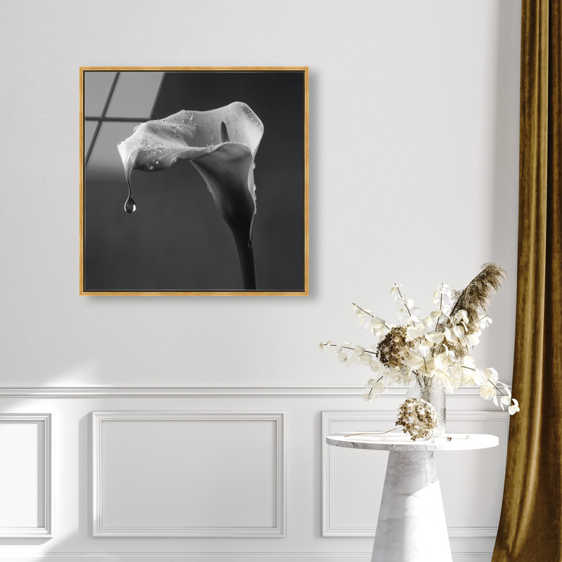 Midnight Rain Print by Oliver Gal, 31"H x 31"W, Gold Floater Frame