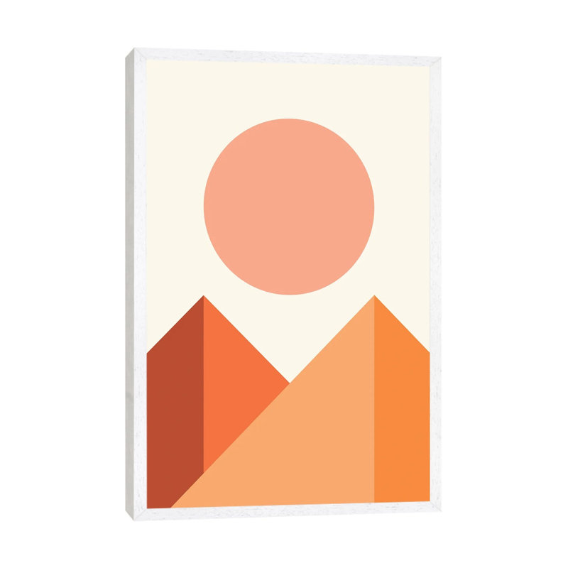 Geometric Mountains IV - Print on Canvas, White Framed, 101.6 cm H x 66.04 cm W