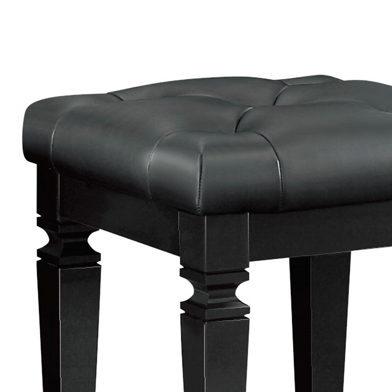 Tabouret de coiffeuse 1 pièce Modern Glam, Noir