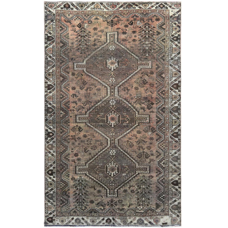 Mitjans One-of-a-Kind Rectangle 4'8" X 7'7" 1960s Wool Area Rug in Brown