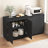 Wavy Vertical Texture Accent Cabinet with No-Handle Design-1291051208