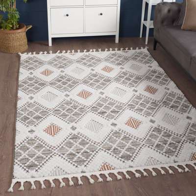 Tapis orange à poils longs Dili Twinkle
