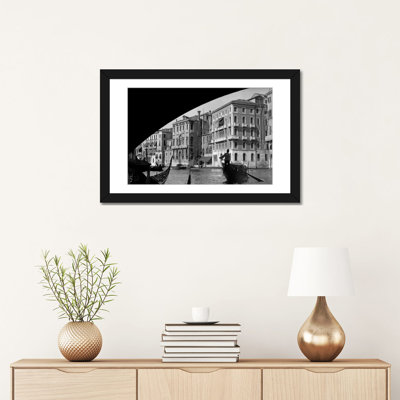 Reproduction de photo sur toile tendue, "des années 1920-pendant années 1930 gondola sous rialto bridge grand canal venice italie"