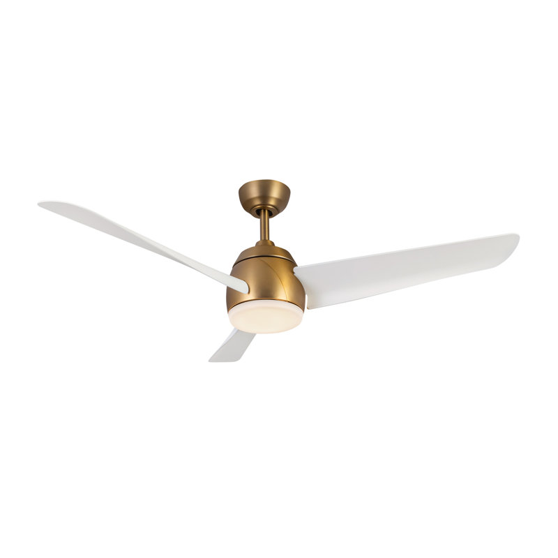 Ventilateur de plafond à DEL 54 po Thalia, Or brossé, Blanc