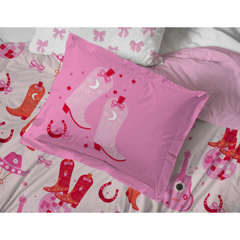 Ensemble de lit Coquette, Édredon pour grand lit + 2 taies décoratives