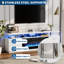 Meuble télé 70 po avec foyer électrique 36 po, 12 lumières DEL de couleur, 750 W / 1500 W pour téléviseur 80 po Max