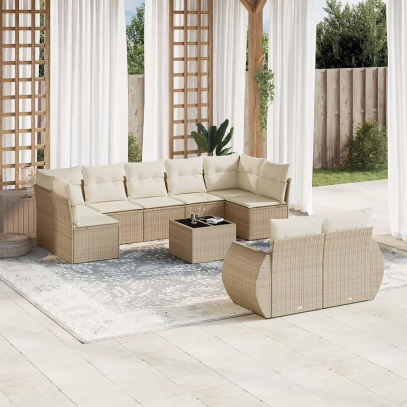 Ensemble de canapé de jardin Vidaxl beige