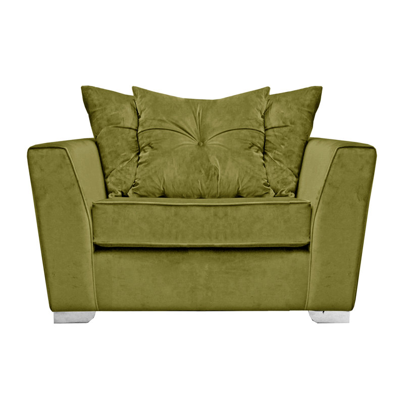 Quade 2 Seater Velvet Loveseat, Olive