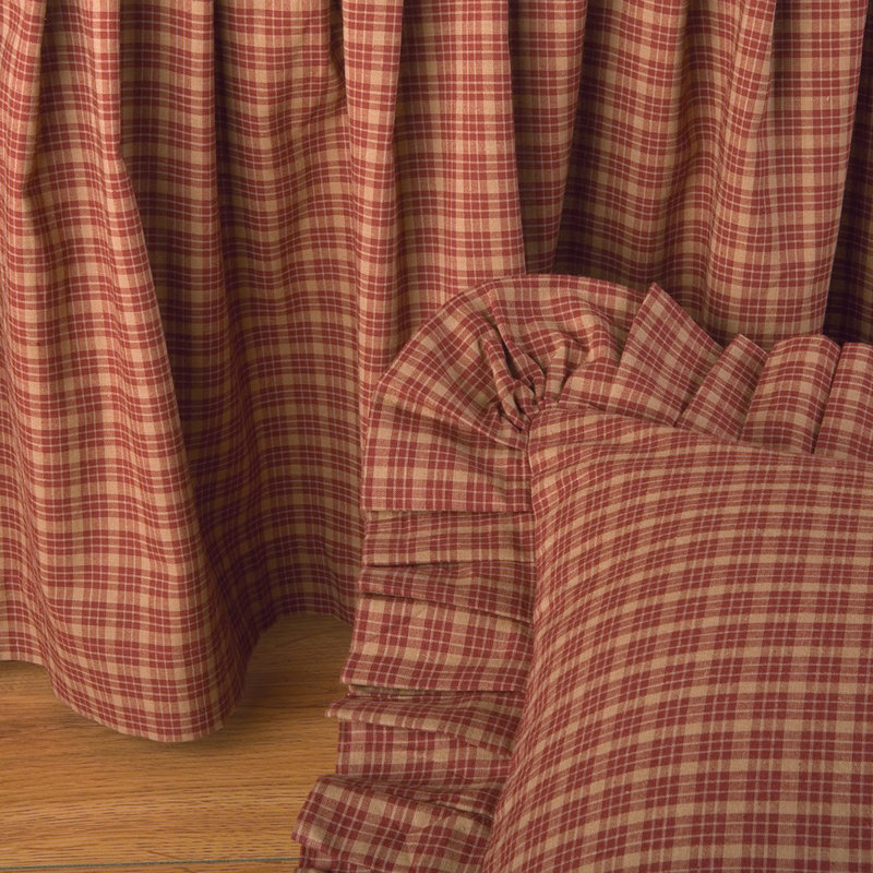Rustic Red Plaid Cotton Euro Pillow Sham