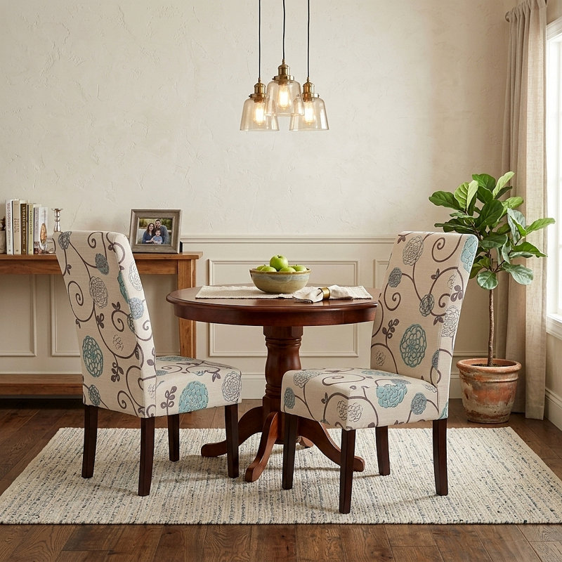 Chaise de salle à manger, Motif floral bleu/blanc
