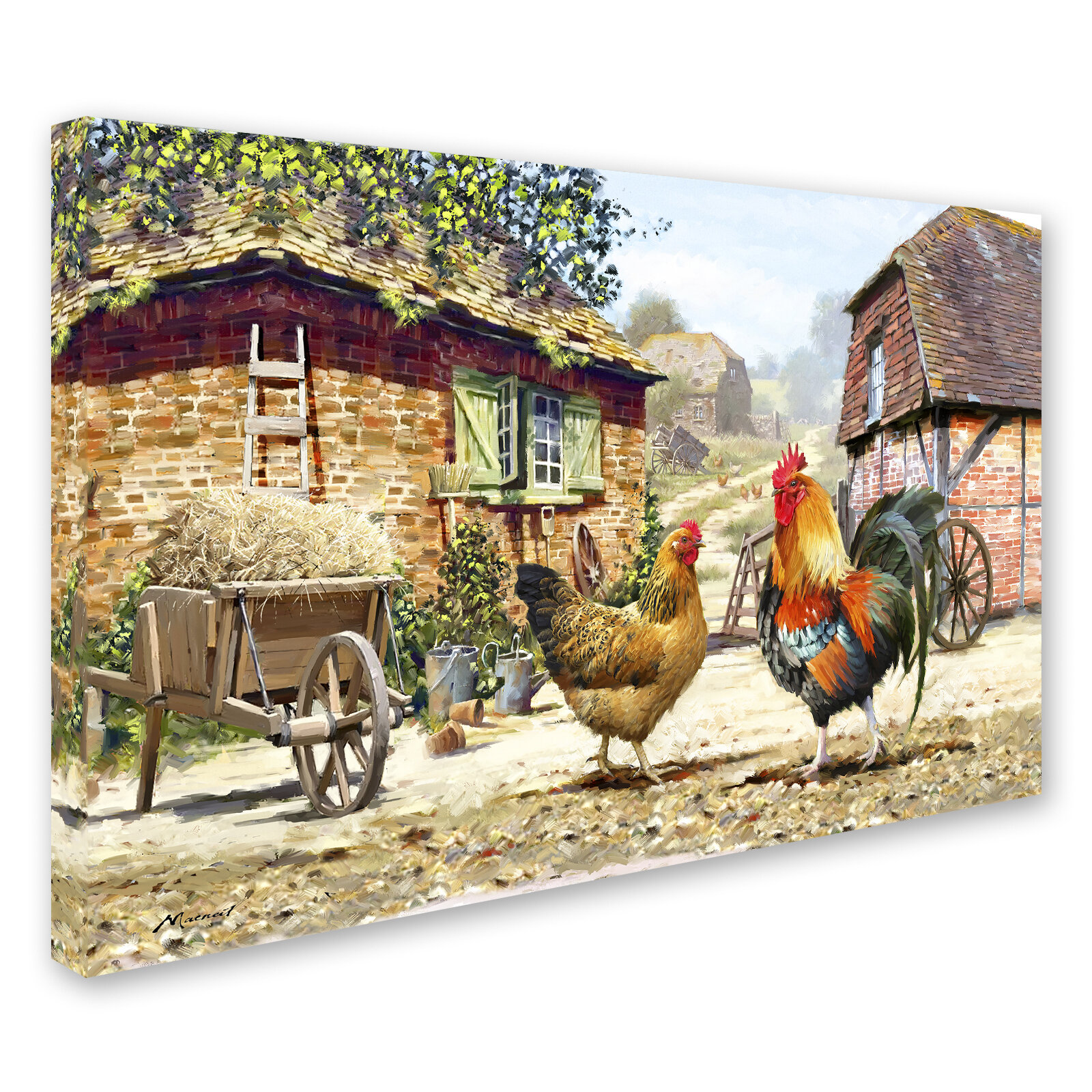 Chicken Hen with chicks Provence France For sale as Framed Prints