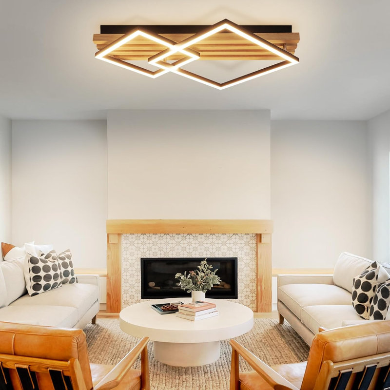 LED Semi Flush Mount, 8.8cm H x 56.5cm W x 41.6cm D