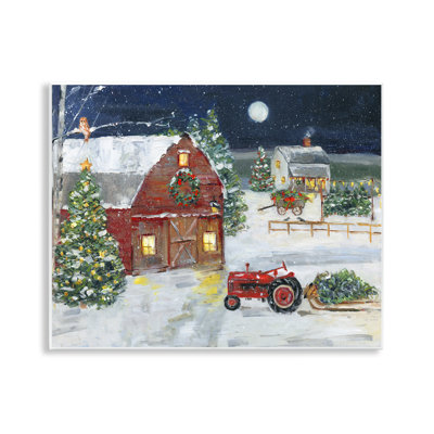 «Snowy Farm & Tractor», art giclée par Sally Swatland