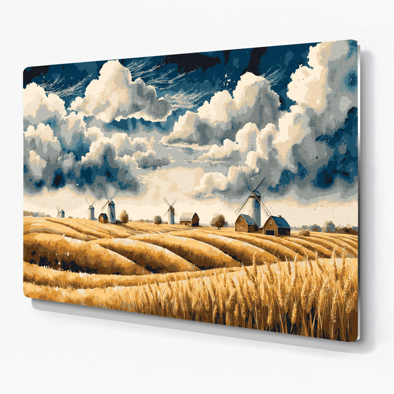 «Farm Farm», art mural en métal beige, H 11 po x l 14 po
