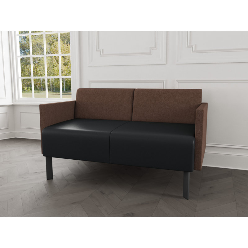 Causeuse de réception Luxe Lounge, Acier gris anthracite, Archetype Café \/ Modène graphite