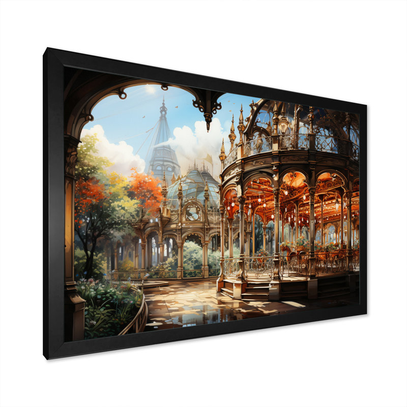 «Makyi Carousel Whimsical Delight II», reproduction sur toile, H 34 po x l 44 po x P 1,5 po, Cadre simple noir